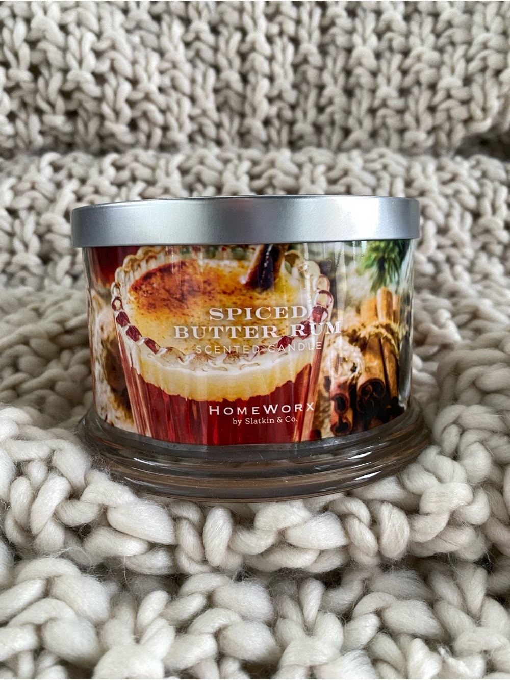 HomeWorx Spiced Butter Rum Scented Candle - Cream
